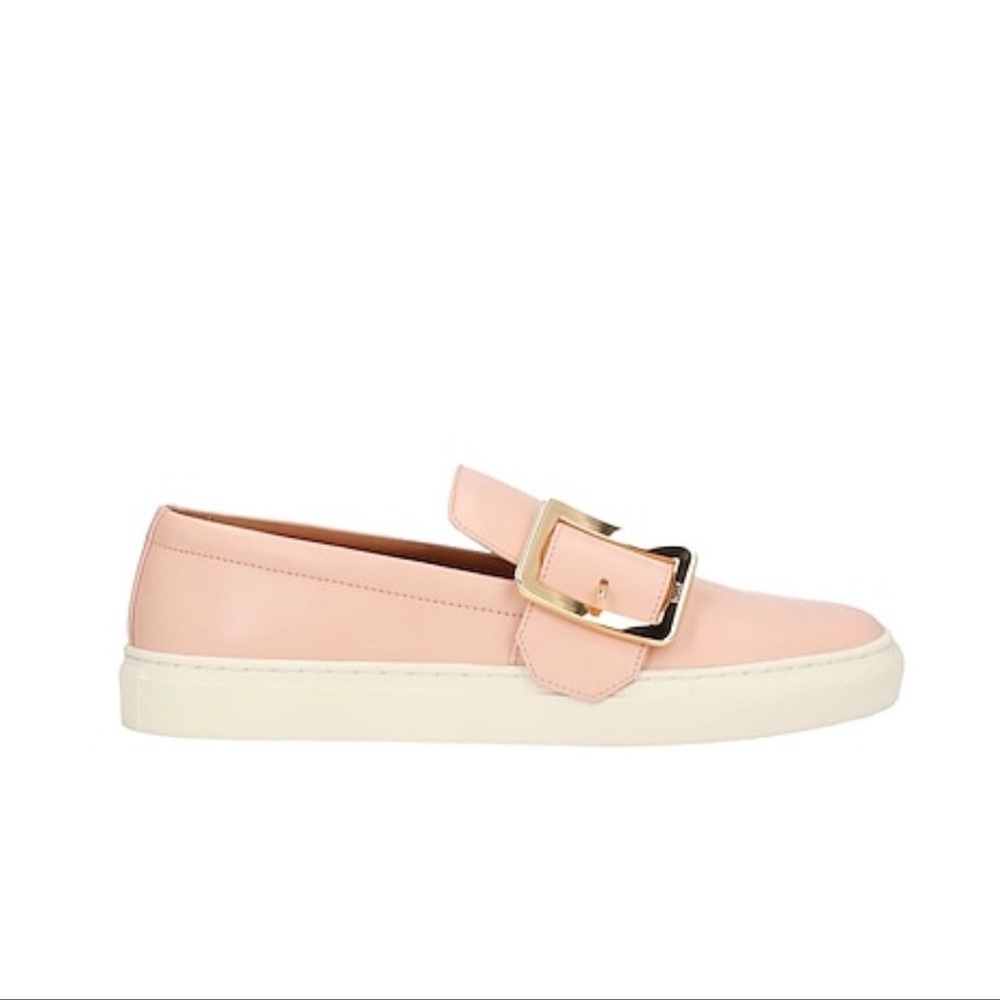 PRICE FIRM🚨 BALLY Heska Soft Pink Leather Buckle Loafer Sneaker Flats 10.5